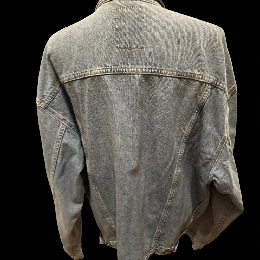Vintage Banana Republic Denim Trucker Jacket Size XL Made In USA Cabincore EUC